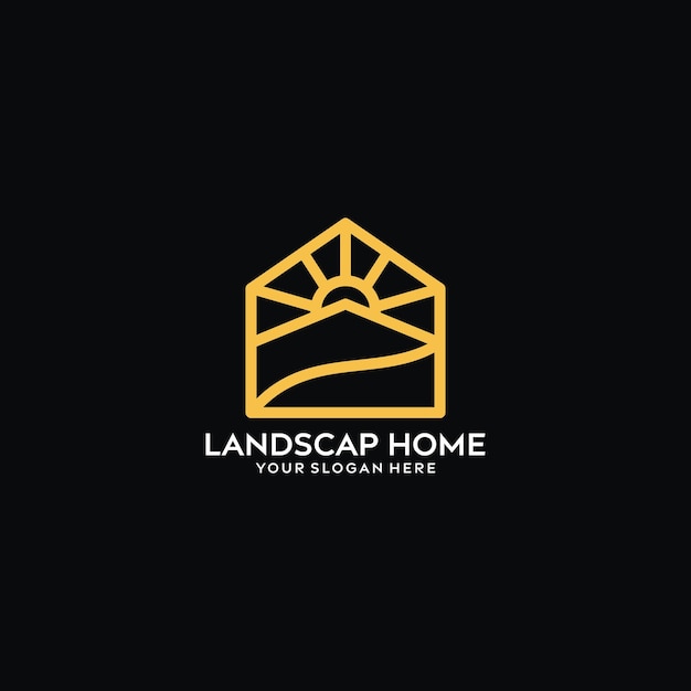 Vektor bergsonne mit home-logo-design