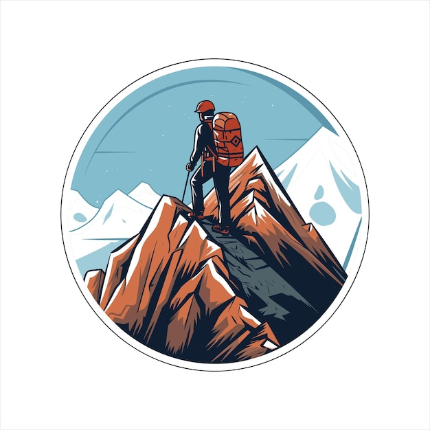 Bergsteigen wandern logo-vektor