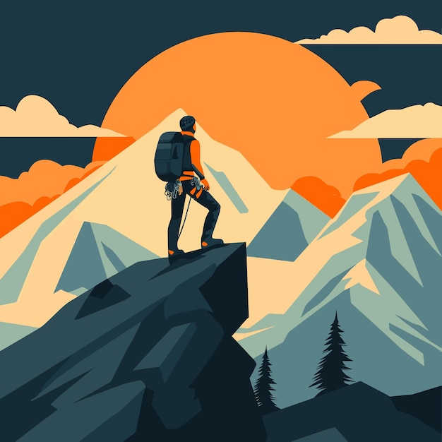 Bergsteiger-Vektorillustration