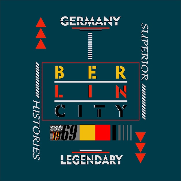 Berlin-slogan-t-stück typografie-grafikdesign für druck-t-shirt-illustrationsvektor