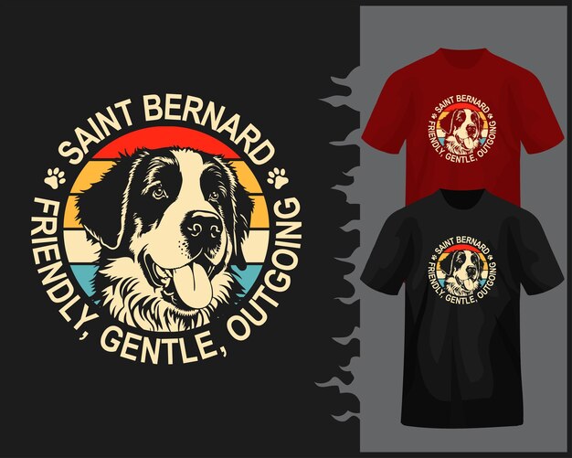 Vektor bernhardiner-t-shirt-design