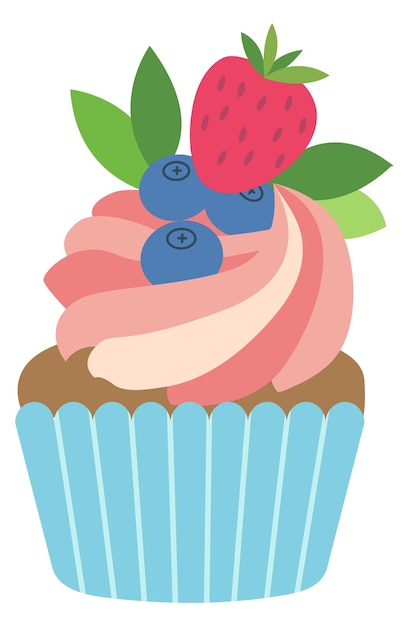 Berry muffin cream swirl cupcake farbsymbol