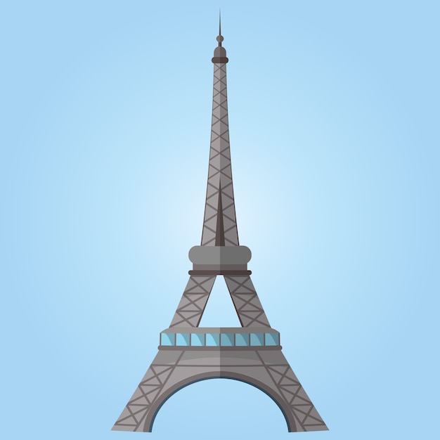 berühmtes Wahrzeichen der Welt. Ein Bild des Pariser Eiffelturms. Vektorillustration