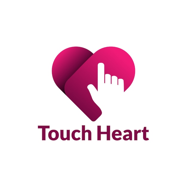 Berühren Sie Hearth Logo Template Designs Vektorillustration, Charity Logo Template Designs