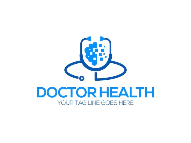 Vektor berufliche medizinische gesundheitsversorgung logo design beratung arzt logo design vorlage