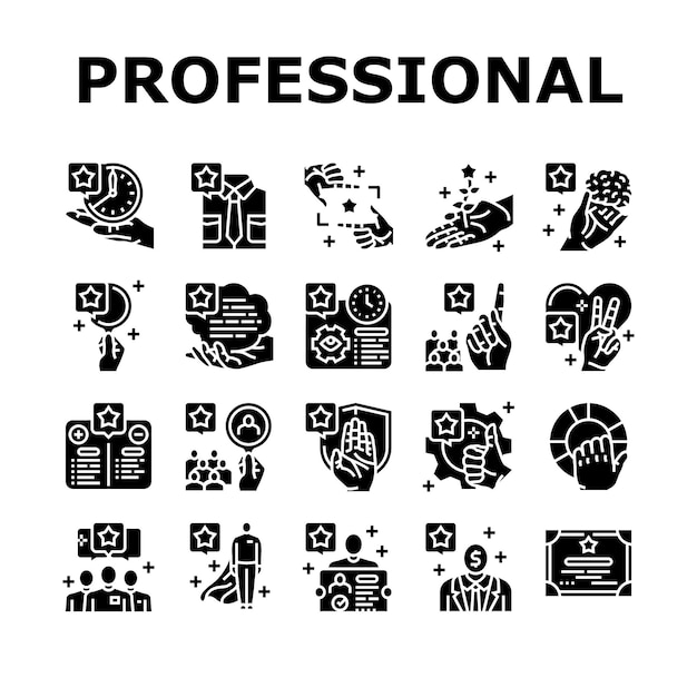 Berufsarbeiter person job icons set vektor