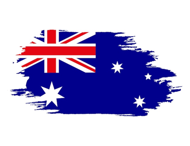 Vektor beschädigte flagge australien flagge australiens mit grunge-textur unabhängigkeitstag banner postervorlage