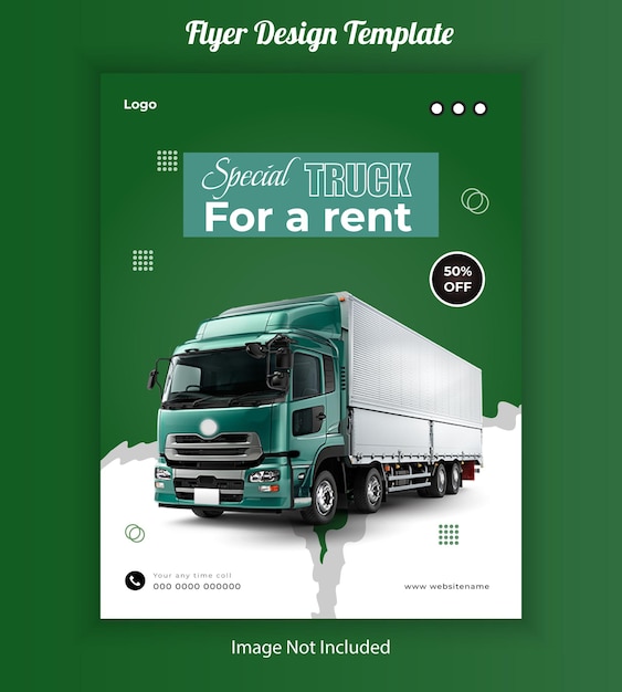 Besondere Vorlage für den Entwurf eines LKW-Mietflyers