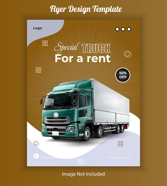 Besondere Vorlage für den Entwurf eines LKW-Mietflyers