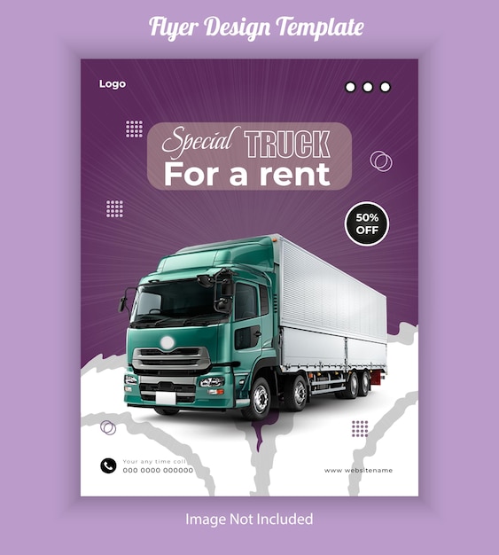 Besondere Vorlage für den Entwurf eines LKW-Mietflyers