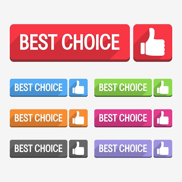 Best Choice Label Flat Design (Beste Auswahl für flache Etiketten)