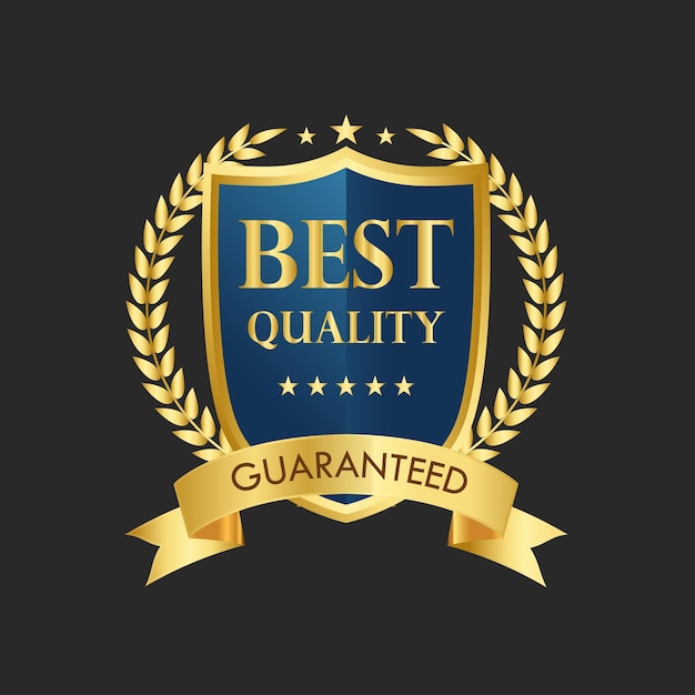 Vektor best quality guaranteed goldene vektor-logo