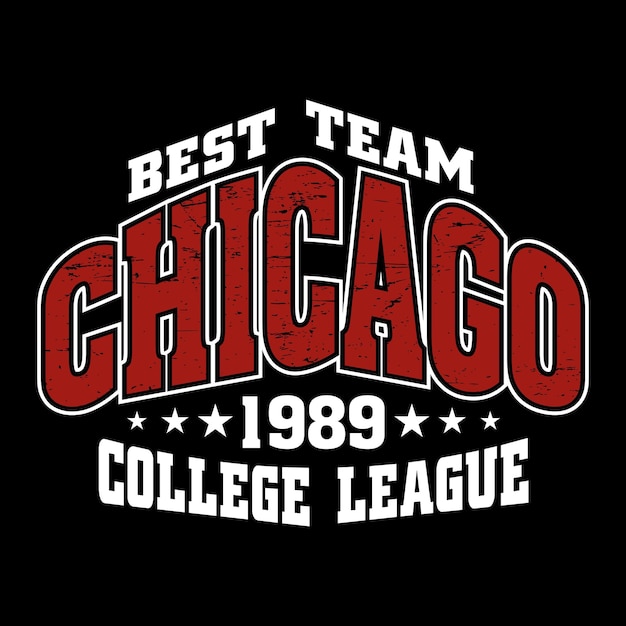 Best team chicago design typografie vektordesign text illustration zeichen t-shirt grafikdruck