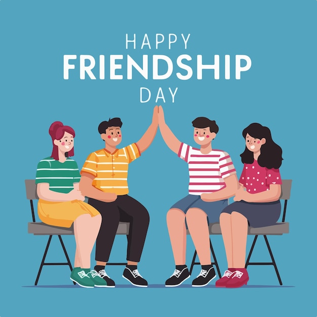 beste Freunde feiern Freundschaftstag Vektor-Illustration