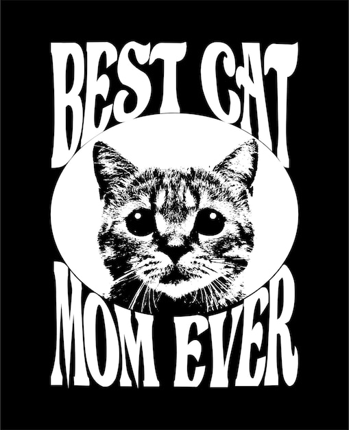 Beste katzenmutter aller zeiten, die typografie-t-shirt-design beschriftet