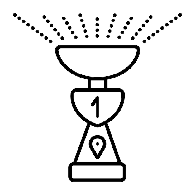 Beste lieferfirma schwarze linie vektor-illustration des triumph-cups preis für gute versand