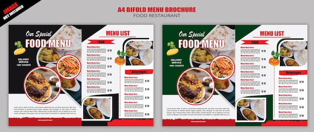 Beste Restaurant-Menü-Design-Vektordatei in Bifold-Broschüre