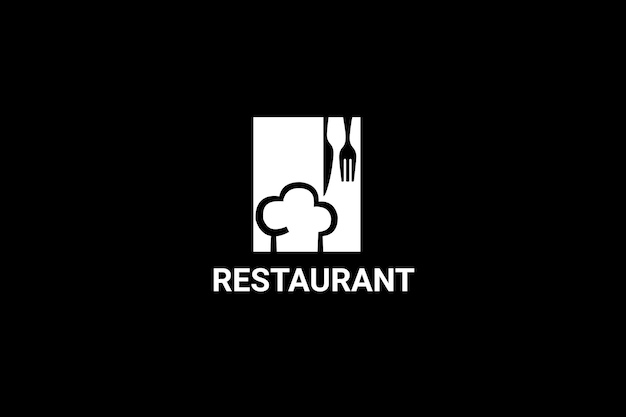 Besteckmesser für restaurant-logo-design