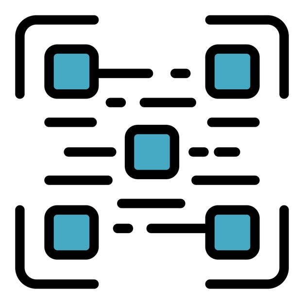 Bestell-QR-Code-Symbol Umriss Bestell-QR-Code-Vektorsymbol für Webdesign isoliert auf weißem Hintergrund, flach