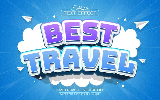 Vektor bester 3d-text-effekt für reisen