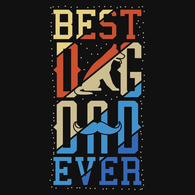 Vektor bester hundevater aller zeiten t-shirt-design