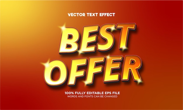 Vektor bestes angebot bearbeitbarer texteffekt