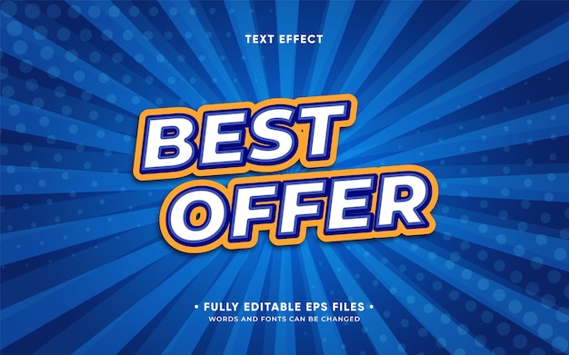 Vektor bestes angebot mit texteffekt-design