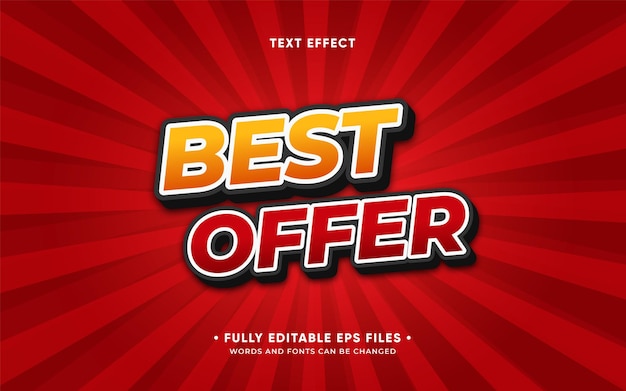 Bestes angebot mit texteffekt-design