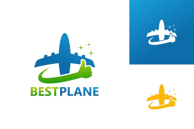Bestes flugzeug logo template design vektor, emblem, designkonzept, kreatives symbol, icon