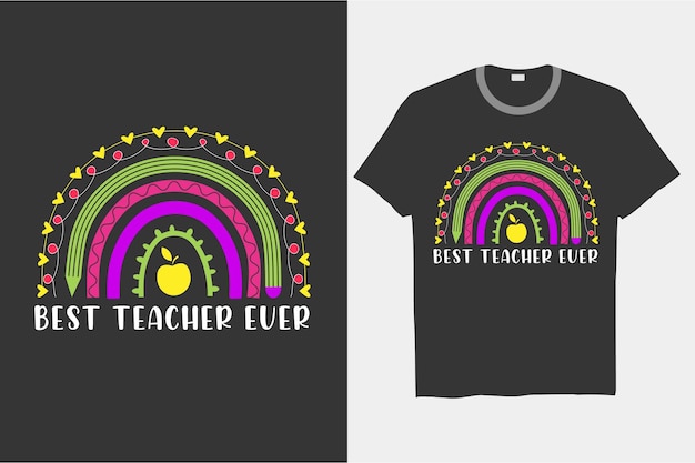 Bestes lehrer-regenbogen-t-shirt-design aller zeiten für kinder