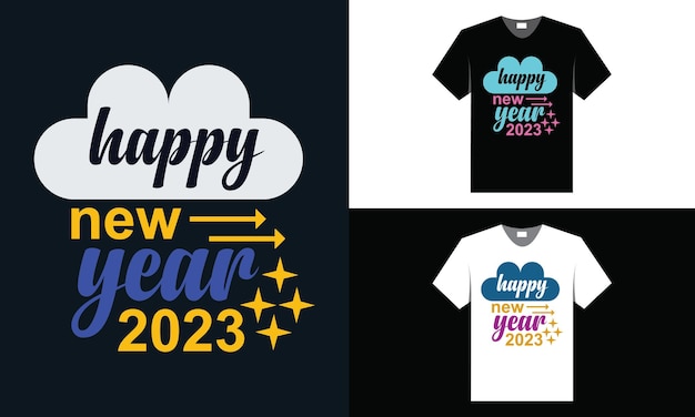 Vektor bestes typografie-t-shirt-design für ein frohes neues jahr 2023