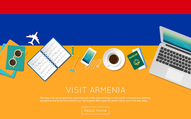 Besuchen sie das armenia-konzept für ihr web-banner