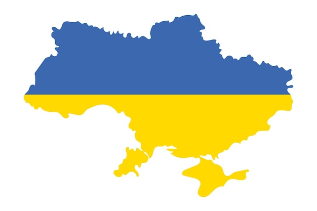 Beten Sie für die Unterstützung der Ukraine Ukraine Territorium der Ukraine Blaues gelbes Abzeichen mit den Farben der ukrainischen Flagge Vektorillustration