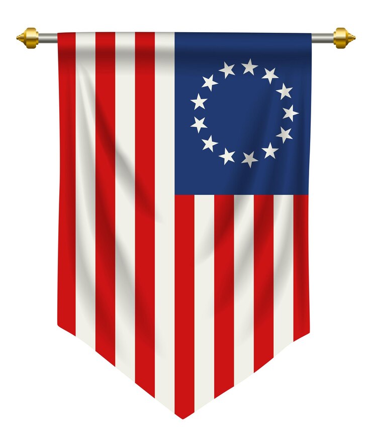 Vektor betsy ross flagge ist ein frühes design der flagge der vereinigten staaten