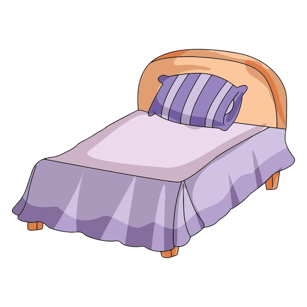 Bett isoliert auf weißem Hintergrund