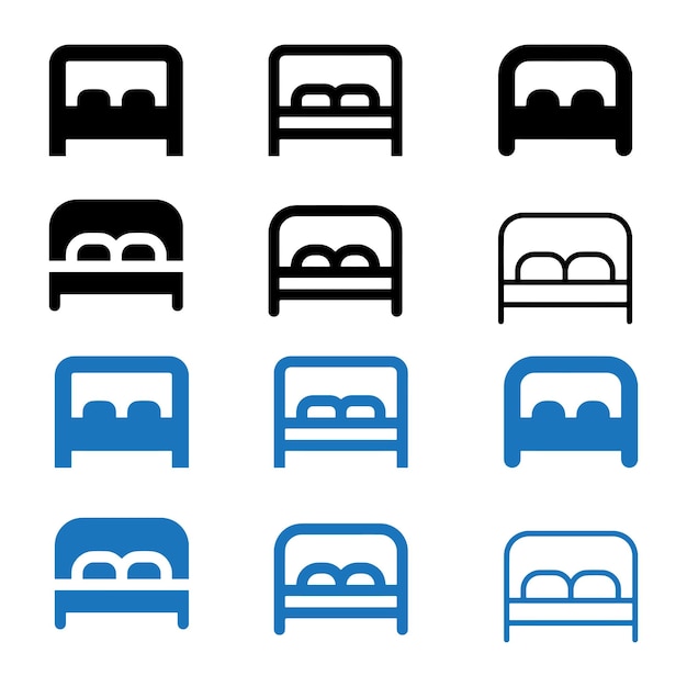 Bett-Symbol Vektorkunst-Illustration auf weißem Hintergrund