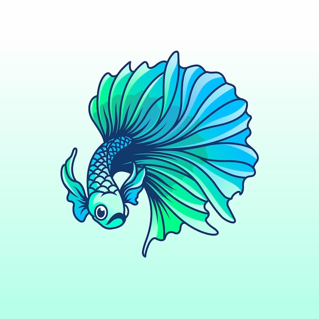 Betta fisch vektor-logo-vorlage