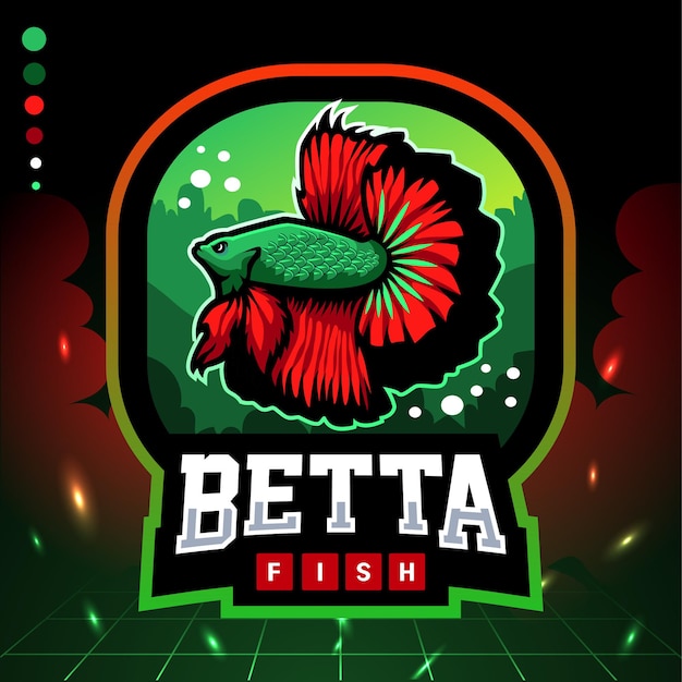 Betta fischmaskottchen. esport-logo