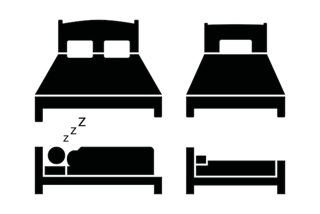 Betten-Design-Vektor-Flachmoderne isolierte Illustration