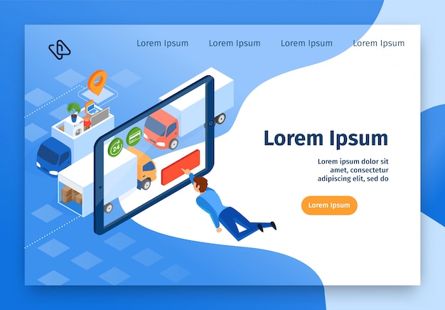 Bewegliche firma online services vector web banner