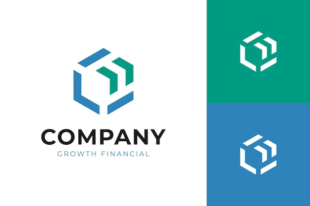 Bewegliches Vektor-Logo-Icon-Design Finanzielles Logo mit Pfeilwachstum Grafikkonzept für Geschäftsinvestitionen Marketing Finanzen und Logistik Logo-Vorlage