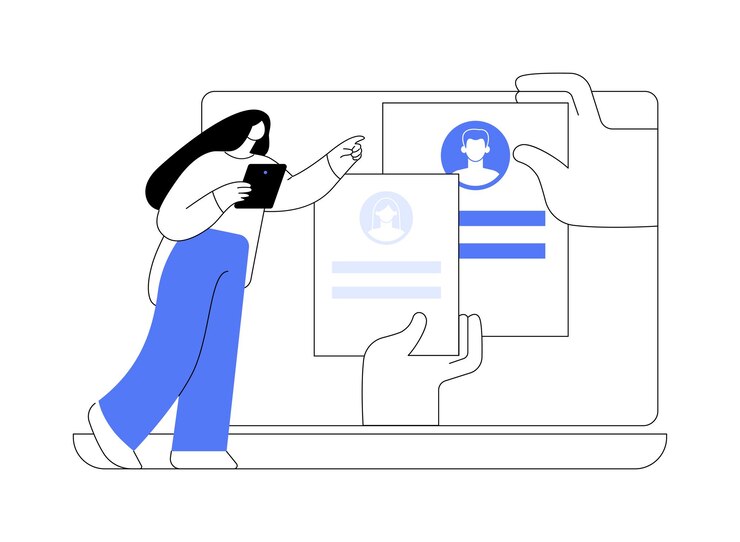 Vektor bewerben sie sich für jobs abstrakte konzeptvektorillustration