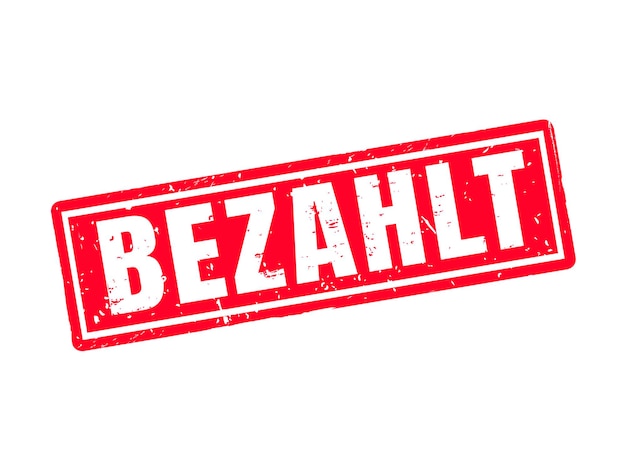 Vektor bezahltes wort in deutschem text