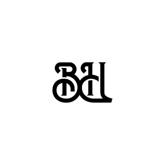BH-Monogramm-Logo-Design, Buchstabe, Text, Name, Symbol, monochromes Logo, Alphabet-Zeichen, einfaches Logo