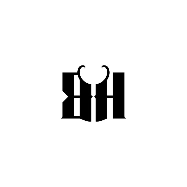 BH-Monogramm-Logo-Design, Buchstabe, Text, Name, Symbol, monochromes Logo, Alphabet-Zeichen, einfaches Logo