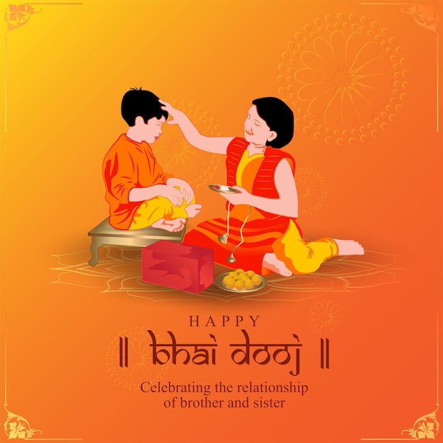 Vektor bhai dooj feier. vektor