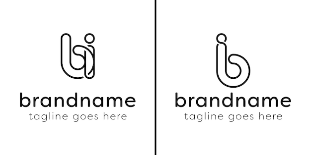 BI-Buchstaben und IB-Monogram-Linienlogo, geeignet für jedes Unternehmen mit den Initialen IB oder BI