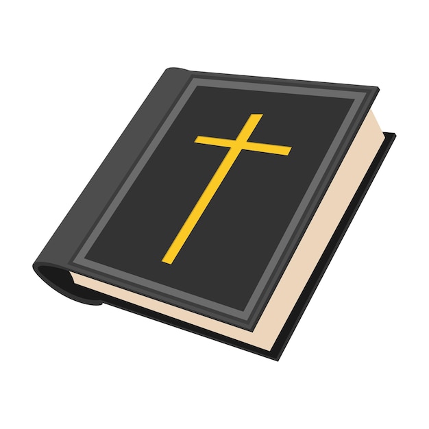 Bibel-Cartoon-Symbol auf weißem Hintergrund