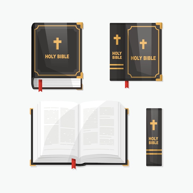 Vektor bibelbuch-set das wort gottes text