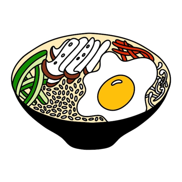 Bibimbap koreanisches essen vektor-illustration